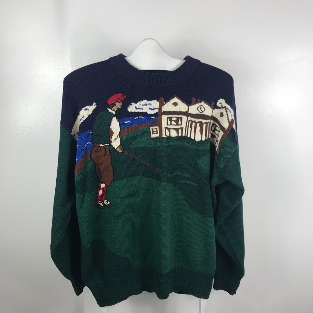 Vintage Hathaway golf themed crew neck sweater.